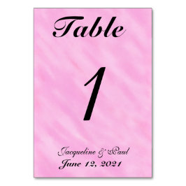 Romantisch Licht Roze Trouwtafel Nr. Kaart