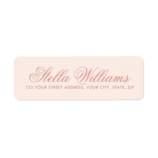 Romantisch lichtblush roze kalligrafie script etiket (Voorkant)