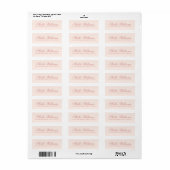 Romantisch lichtblush roze kalligrafie script etiket (Full Sheet)