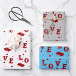 Romantisch liefdes inpakpapier vel