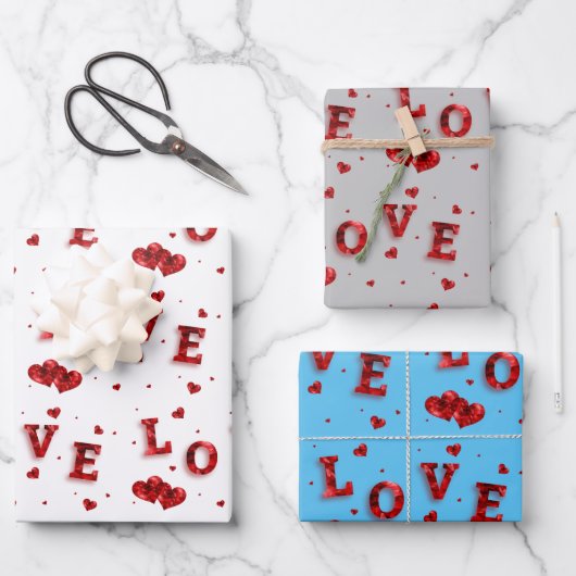Romantisch liefdes inpakpapier  vel (Voorkant)