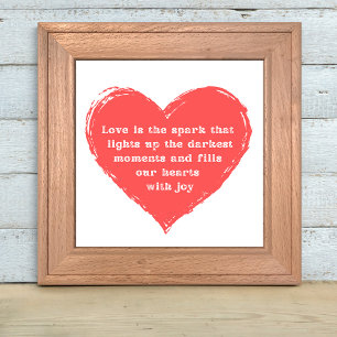 Romantisch liefdescitaat, Red Heart stijlvol scrip Poster
