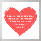 Romantisch liefdescitaat, Red Heart stijlvol scrip Poster (Voorkant)