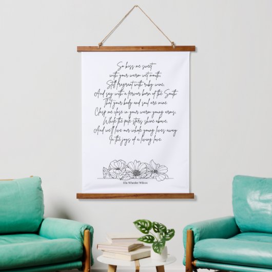 Romantisch liefdesgedicht door Ella Wheeler Wilcox Hangend Wandkleed (Woonkamer)