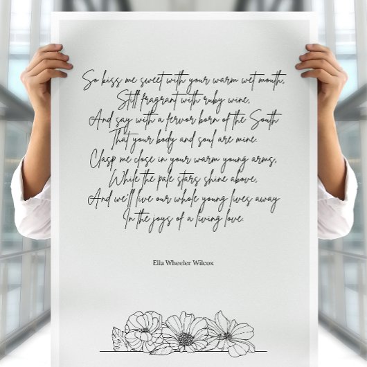 Romantisch liefdesgedicht door Ella Wheeler Wilcox Poster