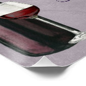 Romantisch liefdesgedicht in paars w / druiven perfect poster (Hoek)