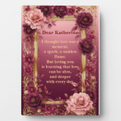 Romantisch liefdesgedicht Soulmate Rustieke rozen Fotoplaat (voorkant)