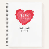 Romantisch liefdeshart aangepaste naam dagboek - C Notitieboek (Voorkant)