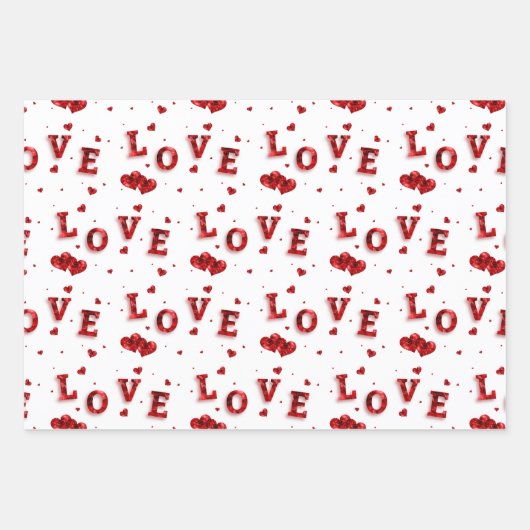 Romantisch liefdesinpakpapier  inpakpapier vel (Voorkant)