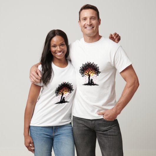 Romantisch Liefdesontwerp Koppel T-shirt (Unisex)