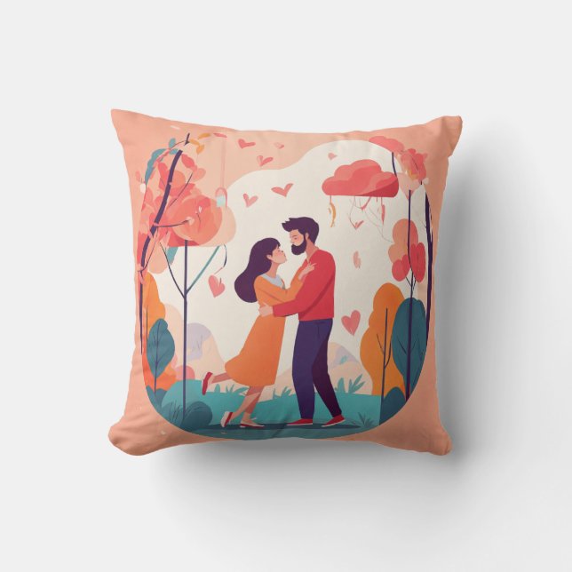 Romantisch liefdesverhaal kussen (Voorkant)
