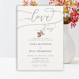 Romantisch liefdesverhaal winterbessen elegante br kaart
