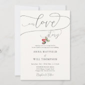 Romantisch liefdesverhaal winterbessen elegante br kaart (Voorkant)