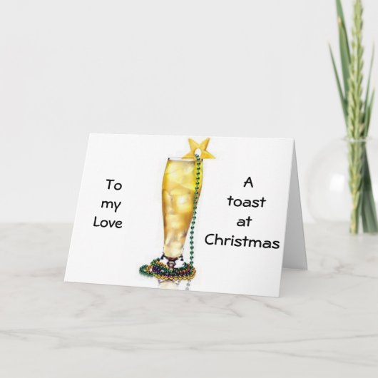 "ROMANTISCH / LIEFDEVOL" KERSTTOAST OP MIJN LIEFDE FEESTDAGEN KAART (Voorkant)