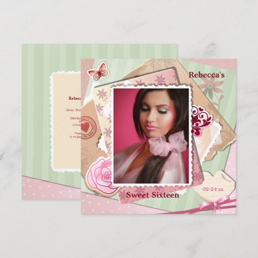 Romantisch Lijst Fotouitnodiging Kaart (Voorkant / Achterkant)