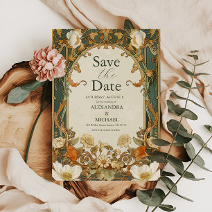 Romantisch  Lijst groen bruiloft Save The Date