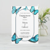 Romantisch lijst vlinders Luxury Engagement Party Kaart (Staand voorkant)