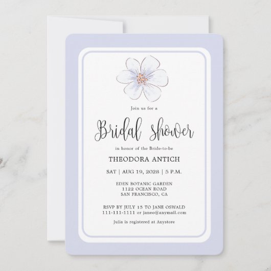 Romantisch Lila Floral Vrijgezellenfeest Kaart (Voorkant)