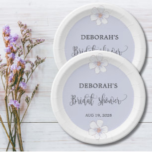 Romantisch Lila Floral Vrijgezellenfeest Papieren Bordje