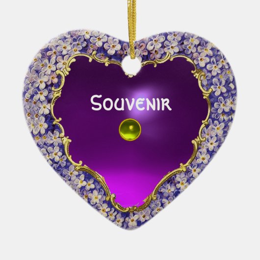 ROMANTISCH LILA HARTFOONTEMPLATE KERAMISCH ORNAMENT (Voorkant)