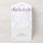 Romantisch Lila Wisteria Sprookje Bos Bruiloft All In One Uitnodiging (Buitenkant)