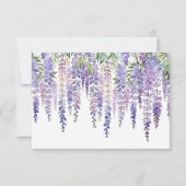 Romantisch Lila Wisteria & Vlinder Bloemenbruiloft Bedankkaart (Achterkant)