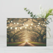 Romantisch Live Oak Canopy String Lit Wedding Kaart (Staand voorkant)