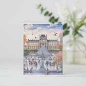 Romantisch Louvre Parijs Street Scene Art Briefkaart (Staand voorkant)