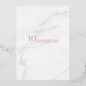 Romantisch Luxe Roos Goud Marmeren Folie Jubileum Folie Uitnodiging (Achterkant)