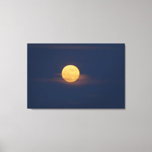 Romantisch Maanlicht Aquarel Originele Kunst Canvas Afdruk