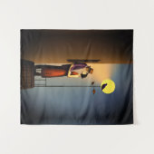 Romantisch Maanlicht Balkon –  Noir Love Wandkleed (Voorkant (horizontaal))