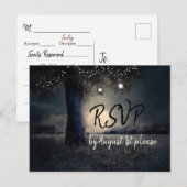 Romantisch maanlicht en lantaarns in bomen RSVP Briefkaart (Voorkant / Achterkant)