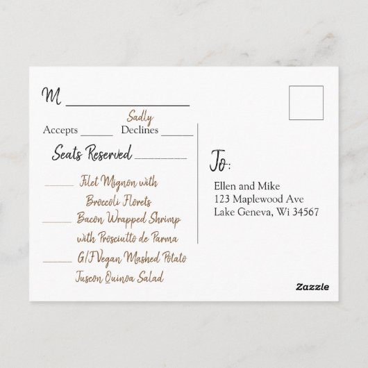 Romantisch maanlicht en lantaarns in bomen RSVP Briefkaart (Achterkant)