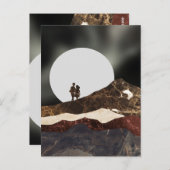 Romantisch maanverlicht marmeren landschap briefkaart (Voorkant / Achterkant)