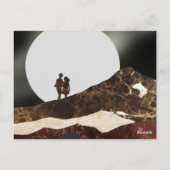 Romantisch maanverlicht marmeren landschap briefkaart (Achterkant)