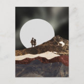 Romantisch maanverlicht marmeren landschap briefkaart (Voorkant)