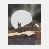 Romantisch maanverlicht marmeren landschap fleece deken (Voorkant)