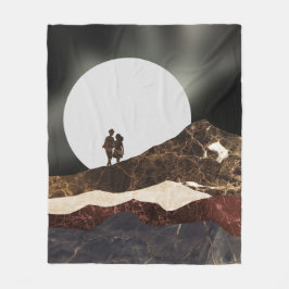 Romantisch maanverlicht marmeren landschap fleece deken