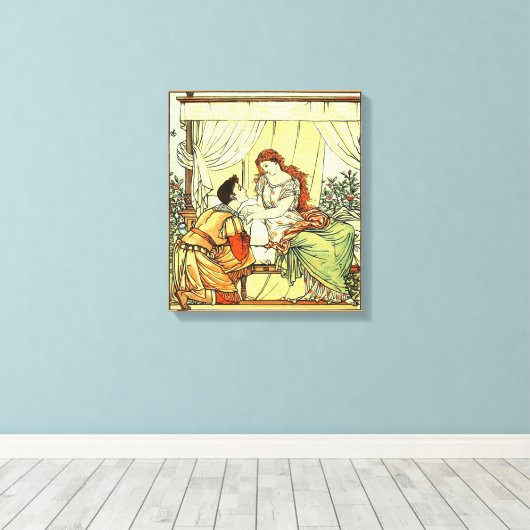  Romantisch Man Vrouw die handen vasthoudt Canvas Afdruk (Insitu (Houten vloer))