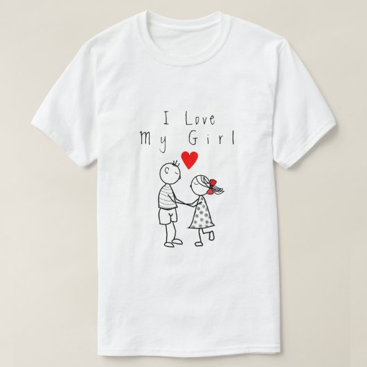 Romantisch Mannen T-shirt met tekst - I Love My Gi (Design voorkant)