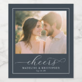 Romantisch marine elegante foto wijn etiket (Enkel label)