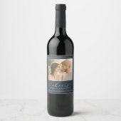 Romantisch marine elegante foto wijn etiket (Voorkant)