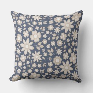 Romantisch marine watercolor bloemmotief kussen