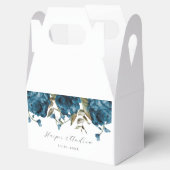 Romantisch marineblauw bloemhuwelijk bedankdoosjes (Geopend)