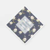 Romantisch marineblauw wit bloemig Vrijgezellenfee Servet (Hoek)