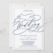 Romantisch marinescalligrafie-Lijst in één keer Kaart (Voorkant)