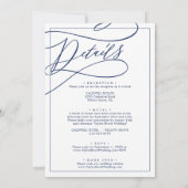 Romantisch marinescalligrafie-Lijst in één keer Kaart (Achterkant)