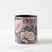 Romantisch mauve pioenroom bloemmotief mok (Midden)