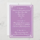 Romantisch Mauve Trouw Wit Frame & Script Kaart (Achterkant)