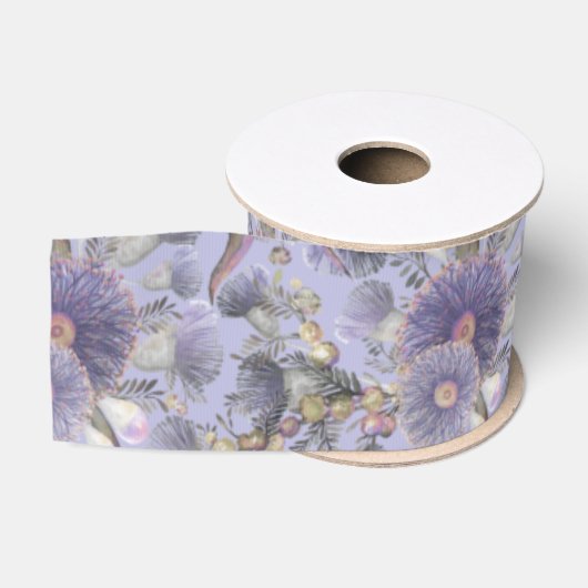 Romantisch Mauve Wattle & Eucalyptus Grosgrain Lint (Spoel)